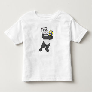 Camiseta Infantil Panda como jogador de voleibol