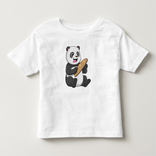 Camiseta Infantil Panda como padeiro com pão (Frente)