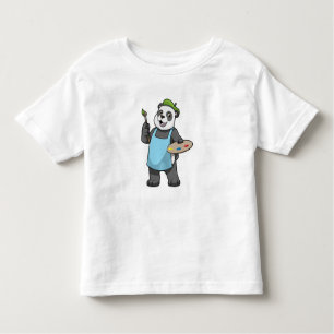 Camiseta Infantil Panda como Pincel com Pincel e Cor