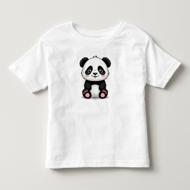 Camiseta Infantil Panda de Desenho Adorável (Frente)