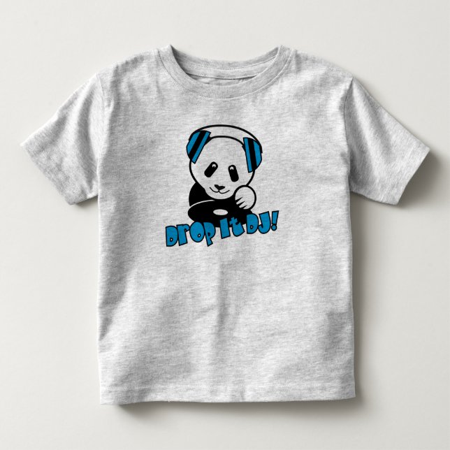 Camiseta Infantil Panda do DJ - deixe-a cair DJ! (Frente)