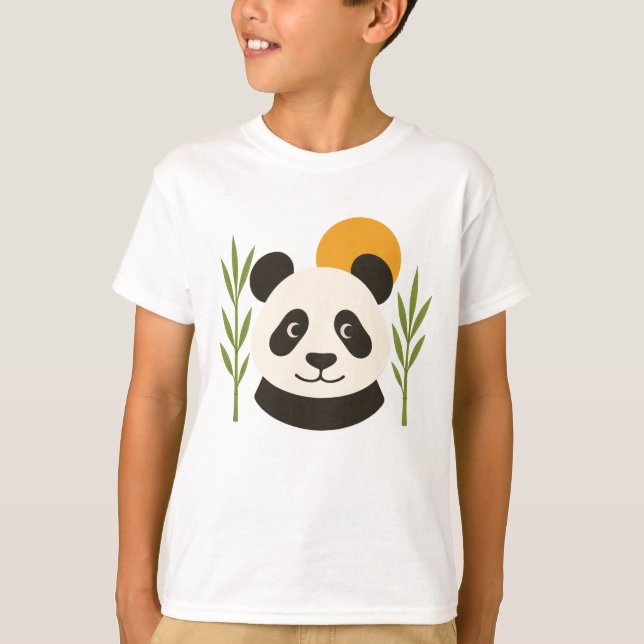 Camiseta Infantil Panda Fofo de Bambu (Frente)