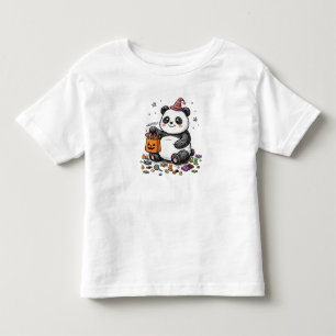 Camiseta Infantil Panda Gordinho de Halloween com Barriga de Doce &