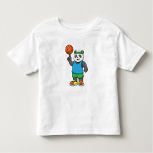 Camiseta Infantil Panda no Esporte com Basquete