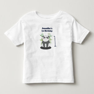 Camiseta Infantil Panda preta & branca bonito no aniversário de