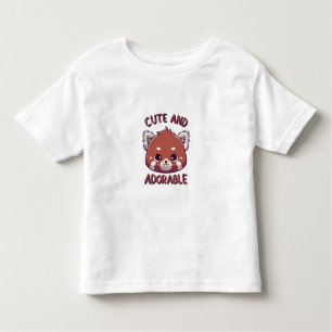 Camiseta Infantil Panda Vermelha Bonita e Adorável