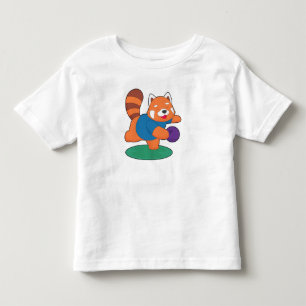 Camiseta Infantil Panda Vermelho de Boliche Bola de Boliche Esportes
