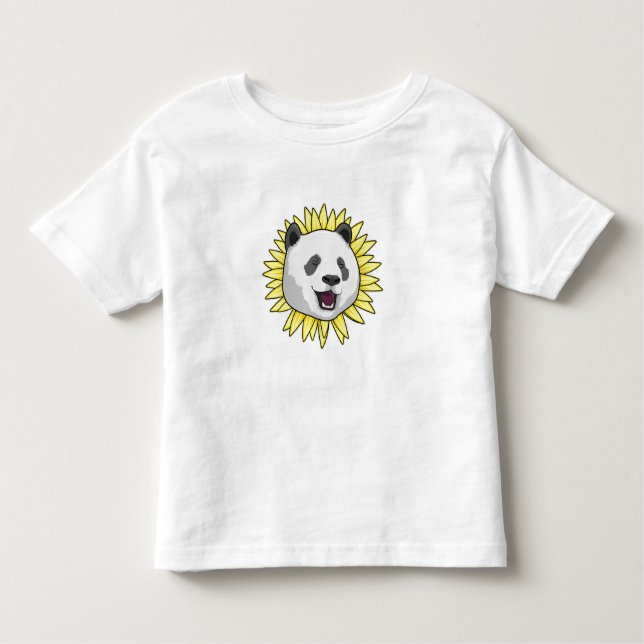 Camiseta Infantil Panda with Sunflower (Frente)