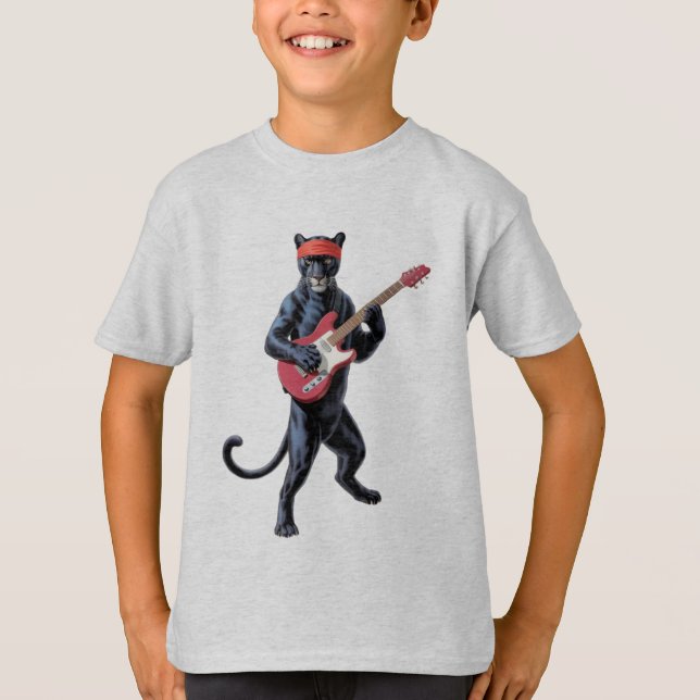 Camiseta infantil Panther Rock Star (Frente)
