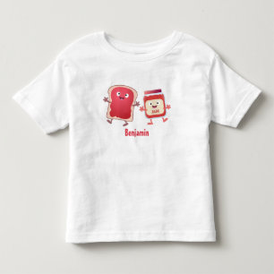 Camiseta Infantil Pão engraçado e personagens de desenho animados 