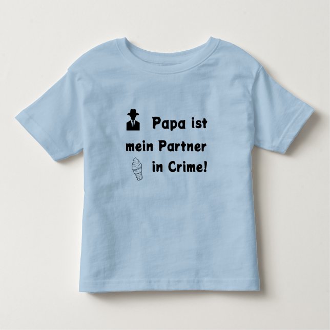Camiseta Infantil Papa ist mein Partner in Crime (Frente)