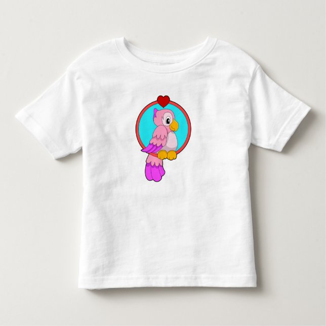 Camiseta Infantil Papagaio com Coração (Frente)