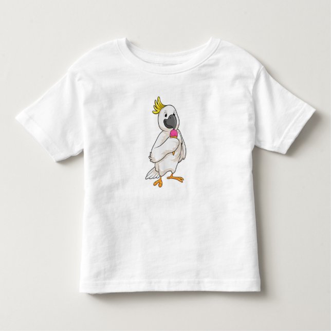 Camiseta Infantil Papagaio com sorvete Waffle (Frente)