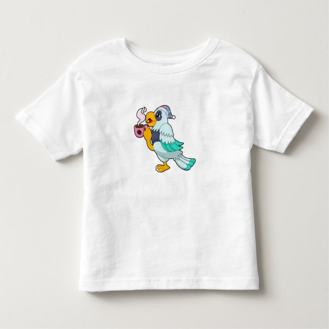Camiseta Infantil Papagaio com Taça de Café (Frente)