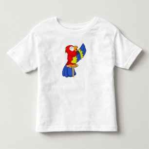 Camiseta Infantil Papagaio como Cantor com Microfone