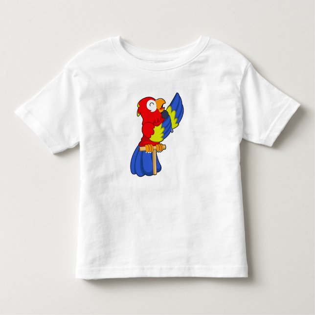 Camiseta Infantil Papagaio como Cantor com Microfone (Frente)