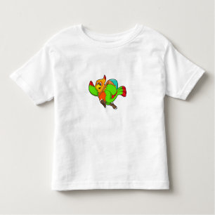 Camiseta Infantil Papagaio como Hiker com mochila