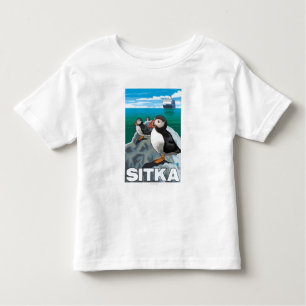 Camiseta Infantil Papagaio-do-mar & navio de cruzeiros - Sitka,