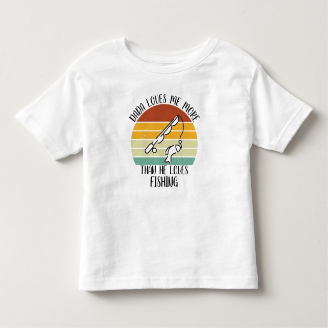 Camiseta Infantil Papai Ama Mais Do Que Ama Pescar (Frente)