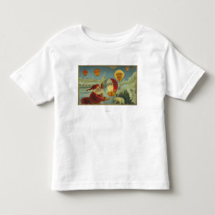 Camiseta Infantil Papai noel com felicidade Baloon
