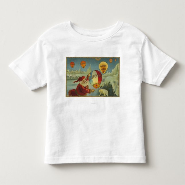 Camiseta Infantil Papai noel com felicidade Baloon (Frente)