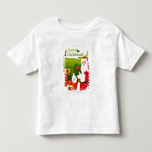 Camiseta Infantil Papai Noel com presentes (Frente)