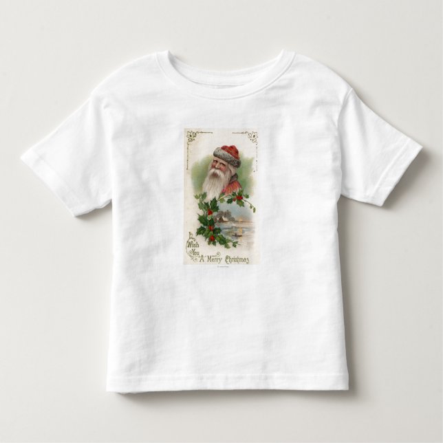 Camiseta Infantil Papai noel com uma cena do lago (Frente)