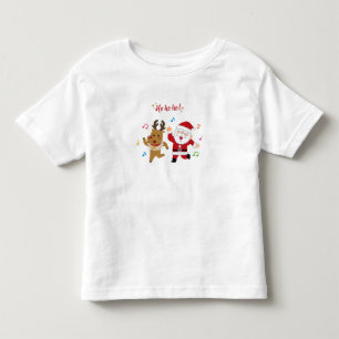 Camiseta Infantil Papai Noel Dançando e Festa de Natal dos Rena
