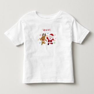 Camiseta Infantil Papai Noel Dançando e Festa de Natal dos Rena
