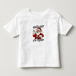 Camiseta Infantil Papai Noel Diz Seis Sete 6 7 Divertido Brainrot Na