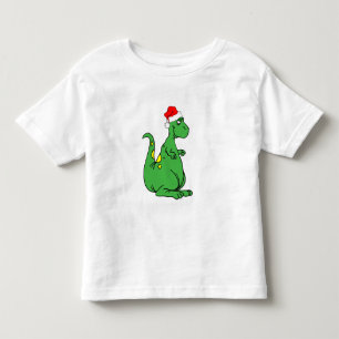 Camiseta Infantil papai noel do dinossauro