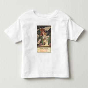 Camiseta Infantil Papai noel e anjo com lanterna