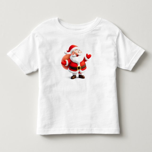 Camiseta Infantil Papai Noel estilo cartum (Frente)
