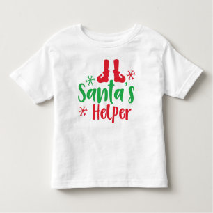 Camiseta Infantil Papai noel Helper, Calçados Elf, Flocos de neve, N
