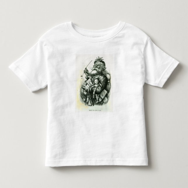 Camiseta Infantil Papai Noel idoso alegre (Frente)