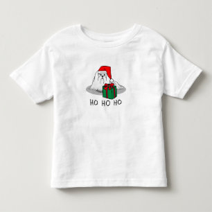 Camiseta Infantil Papai Noel Maltês de Natal Engraçado