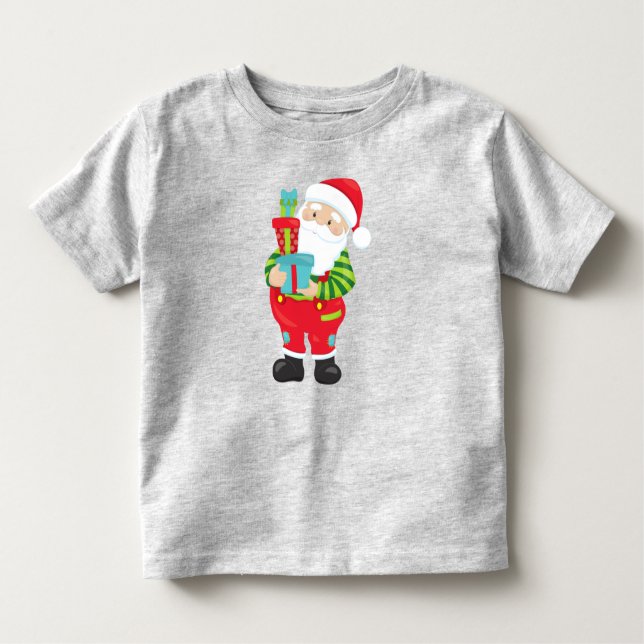 Camiseta Infantil Papai Noel, Natal, Natal, Presentes, Presentes (Frente)