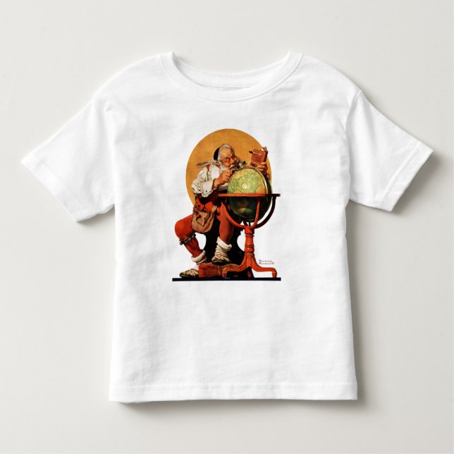 Camiseta Infantil Papai noel no globo (Frente)