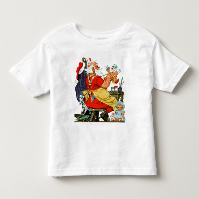 Camiseta Infantil Papai noel no trabalho (Frente)