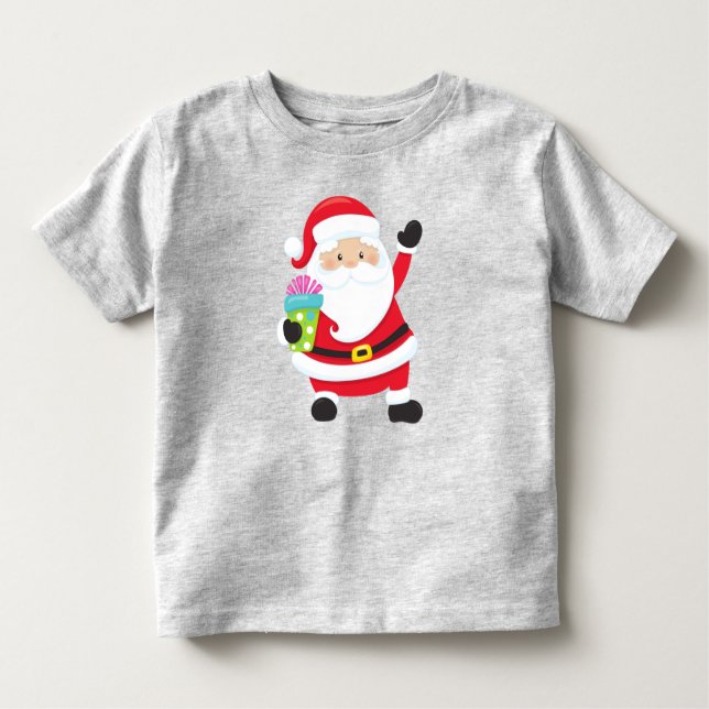 Camiseta Infantil Papai Noel, Presentes, Presentes, Presentes, Natal (Frente)