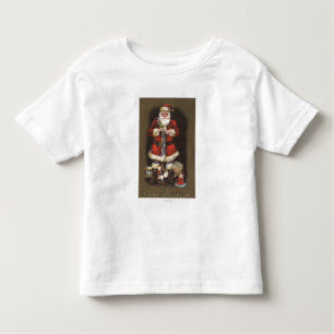 Camiseta Infantil Papai noel que enche a meia com Nutcracker