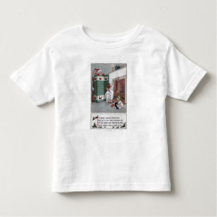 Camiseta Infantil Papai noel que olha da tela de trás