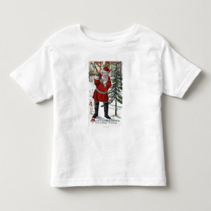 Camiseta Infantil Papai noel que reduz a árvore de Natal