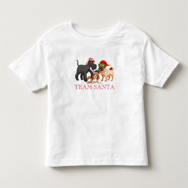 Camiseta Infantil Papais noeis Da Equipe De Férias Crianças T-Shirt (Frente)