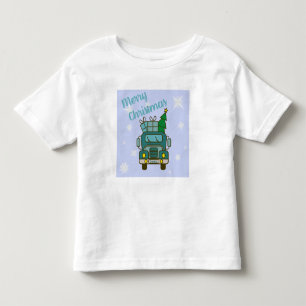 Camiseta Infantil Papais noeis de frente de caminhão Feliz Natal