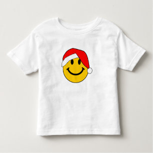 Camiseta Infantil Papais noeis de Natal bonitos Face Feliz