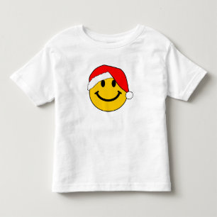 Camiseta Infantil Papais noeis de Natal bonitos Face Feliz