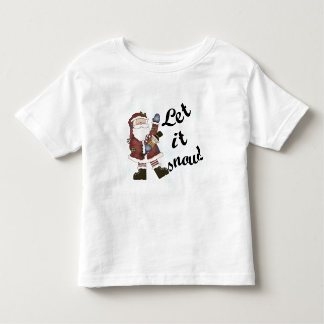 Camiseta Infantil Papais noeis Deixam-na Neve T-shirts e presentes (Frente)