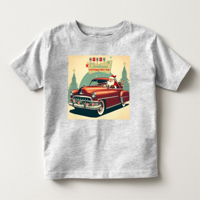 Camiseta Infantil Papais noeis e carros vermelhos (Frente)