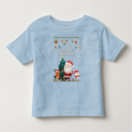 Camiseta Infantil Papais noeis engraçados, Snowman, Reindeer Feliz N